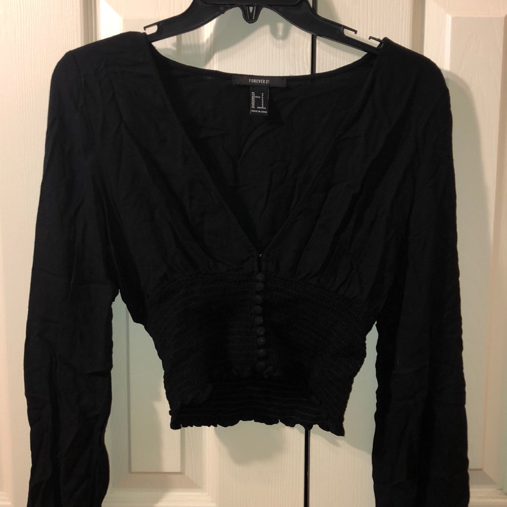Small Black Cropped Shirt